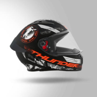 Studds Thunder D2 Decor Matt Black & Orange With Spoiler - Full Face Helmets