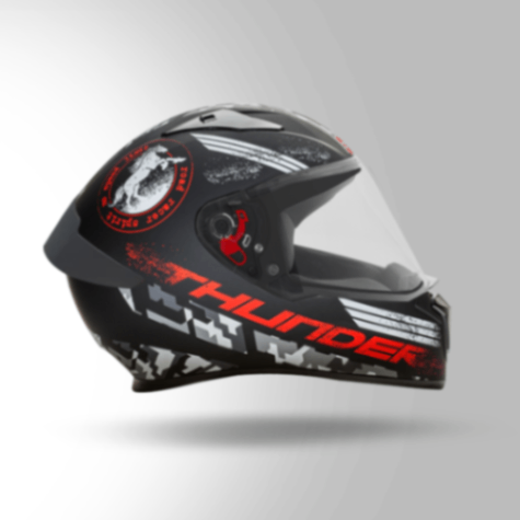 Studds Thunder D2 Decor Matt Black & Red With Spoiler - Full Face Helmets