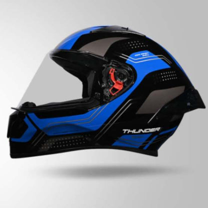 Studds Thunder D2 Draken Decor Black & Blue With Spoiler - Full Face Helmets