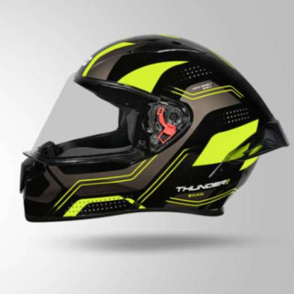 Studds Thunder D2 Draken Decor Black & Fluorescent Yellow With Spoiler - Full Face Helmets
