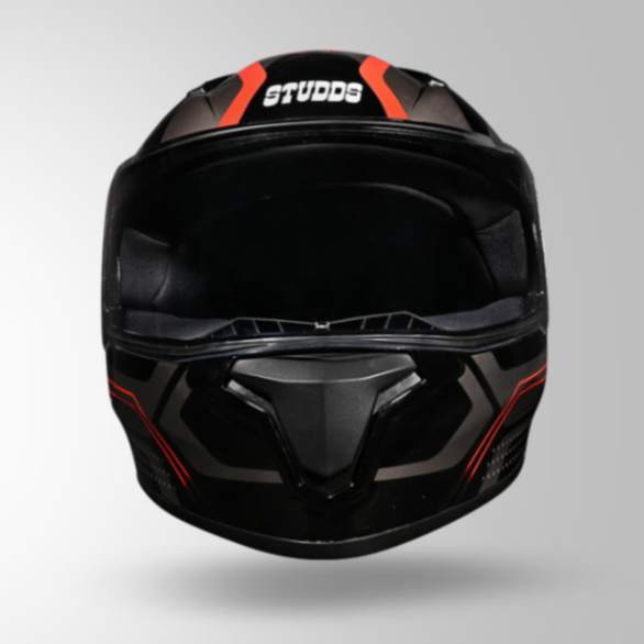 Studds Thunder D2 Draken Decor Black & Grey With Spoiler - Full Face Helmets