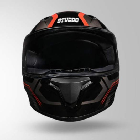 Studds Thunder D2 Draken Decor Black & Grey With Spoiler - Full Face Helmets