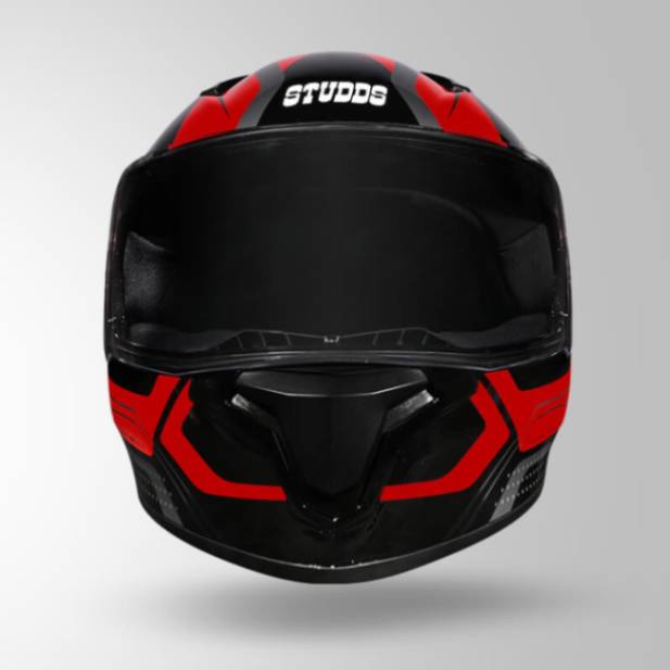 Studds Thunder D2 Draken Decor Black & Red With Spoiler - Full Face Helmets