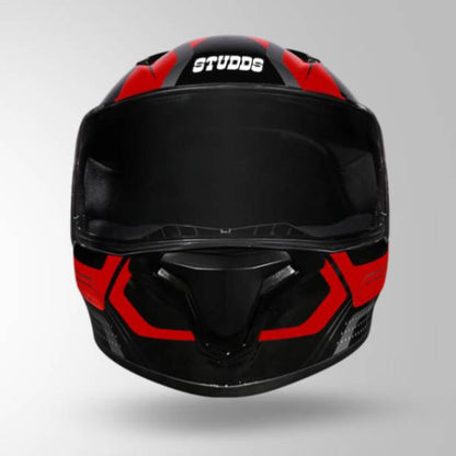 Studds Thunder D2 Draken Decor Black & Red With Spoiler - Full Face Helmets
