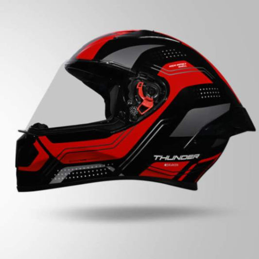 Studds Thunder D2 Draken Decor Black & Red With Spoiler - Full Face Helmets