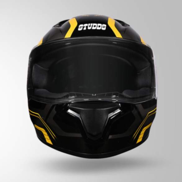 Studds Thunder D2 Draken Decor Black & Yellow With Spoiler - Full Face Helmets