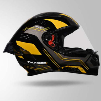 Studds Thunder D2 Draken Decor Black & Yellow With Spoiler - Full Face Helmets