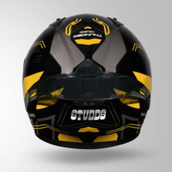 Studds Thunder D2 Draken Decor Black & Yellow With Spoiler - Full Face Helmets