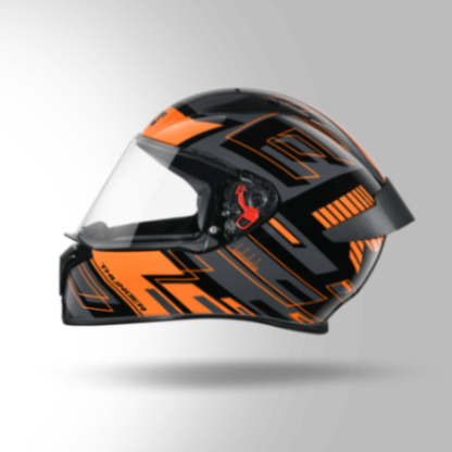 Studds Thunder D3 Decor Black & Orange With Spoiler - Full Face Helmets
