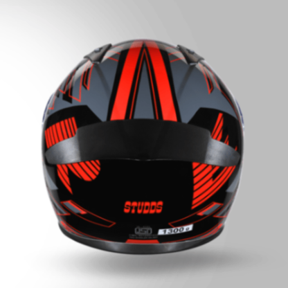 Studds Thunder D3 Decor Black & Red With Spoiler - Full Face Helmets