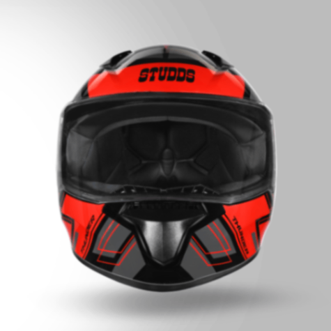 Studds Thunder D3 Decor Black & Red With Spoiler - Full Face Helmets