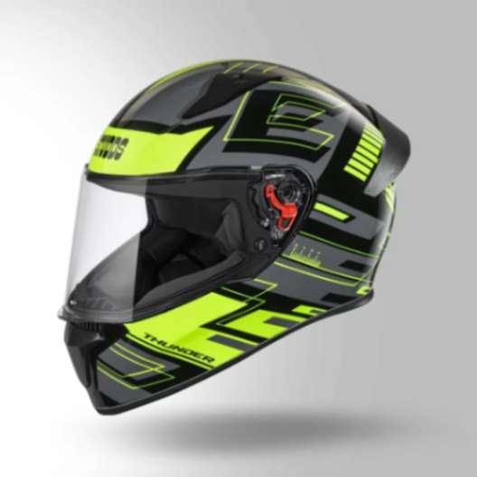 Studds Thunder D3 Decor Black & Yellow With Spoiler - Full Face Helmets