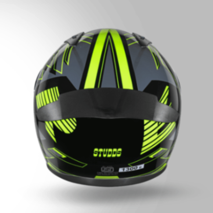 Studds Thunder D3 Decor Black & Yellow With Spoiler - Full Face Helmets