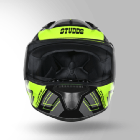 Studds Thunder D3 Decor Black & Yellow With Spoiler - Full Face Helmets