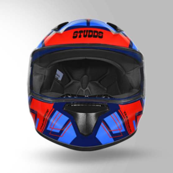Studds Thunder D3 Decor Blue & Red With Spoiler - Full Face Helmets