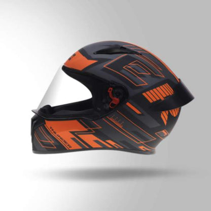 Studds Thunder D3 Decor Matt Black & Orange With Spoiler - Full Face Helmets