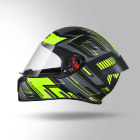 Studds Thunder D3 Decor Matt Black & Yellow With Spoiler - Full Face Helmets