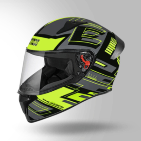 Studds Thunder D3 Decor Matt Black & Yellow With Spoiler - Full Face Helmets