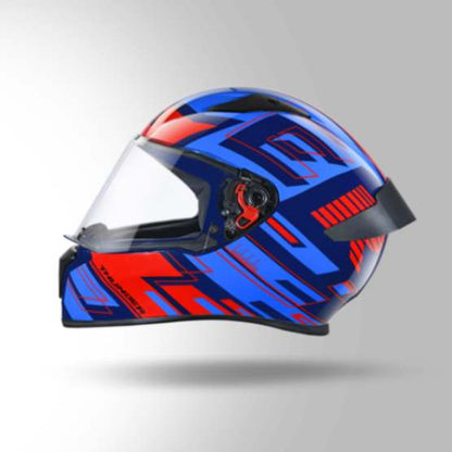 Studds Thunder D3 Decor Matt Blue & Red With Spoiler - Full Face Helmets