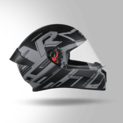 Studds Thunder D3 Decor Matt Grey & Black With Spoiler - Full Face Helmets