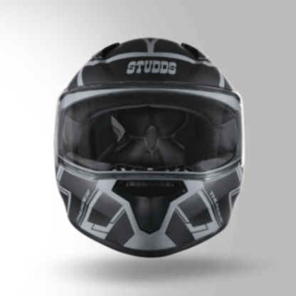 Studds Thunder D3 Decor Matt Grey & Black With Spoiler - Full Face Helmets