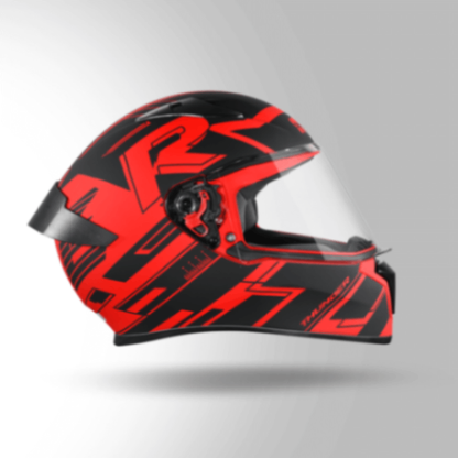 Studds Thunder D3 Decor Matt Red & Black With Spoiler - Full Face Helmets