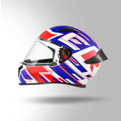 Studds Thunder D3 Decor White & Red With Spoiler - Full Face Helmets
