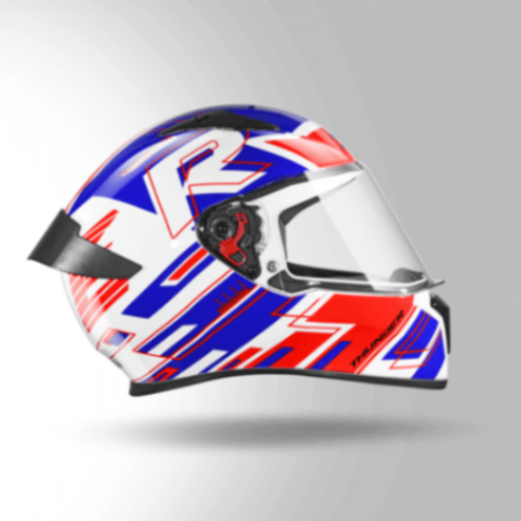 Studds Thunder D3 Decor White & Red With Spoiler - Full Face Helmets