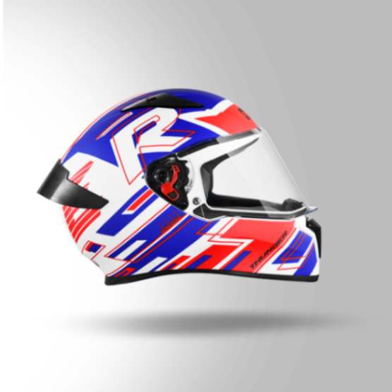 Studds Thunder D3 Decor White & Red With Spoiler - Full Face Helmets