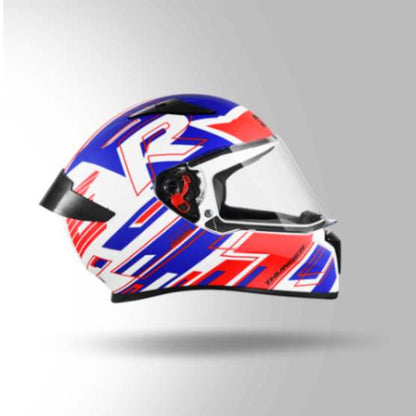 Studds Thunder D3 Decor White & Red With Spoiler - Full Face Helmets