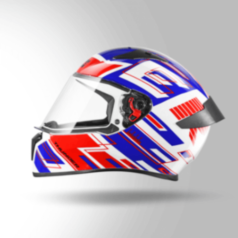 Studds Thunder D3 Decor White & Red With Spoiler - Full Face Helmets