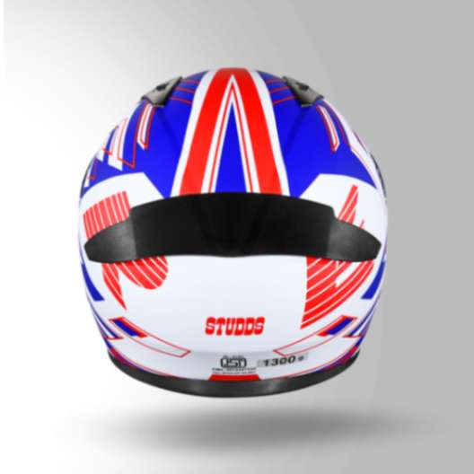 Studds Thunder D3 Decor White & Red With Spoiler - Full Face Helmets