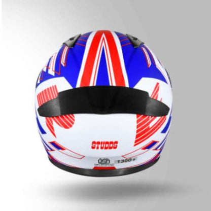 Studds Thunder D3 Decor White & Red With Spoiler - Full Face Helmets