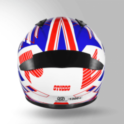 Studds Thunder D3 Decor White & Red With Spoiler - Full Face Helmets