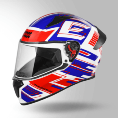 Studds Thunder D3 Decor White & Red With Spoiler - Full Face Helmets