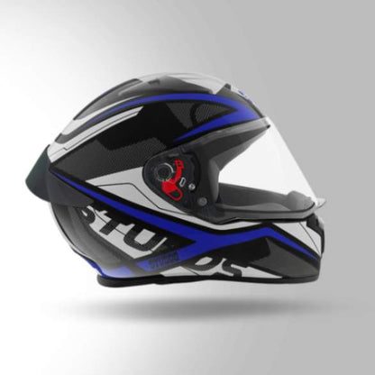 Studds Thunder D4 Decor Black & Blue With Spoiler - Full Face Helmets