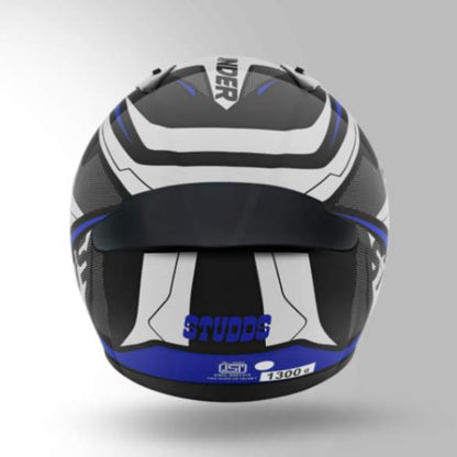 Studds Thunder D4 Decor Black & Blue With Spoiler - Full Face Helmets