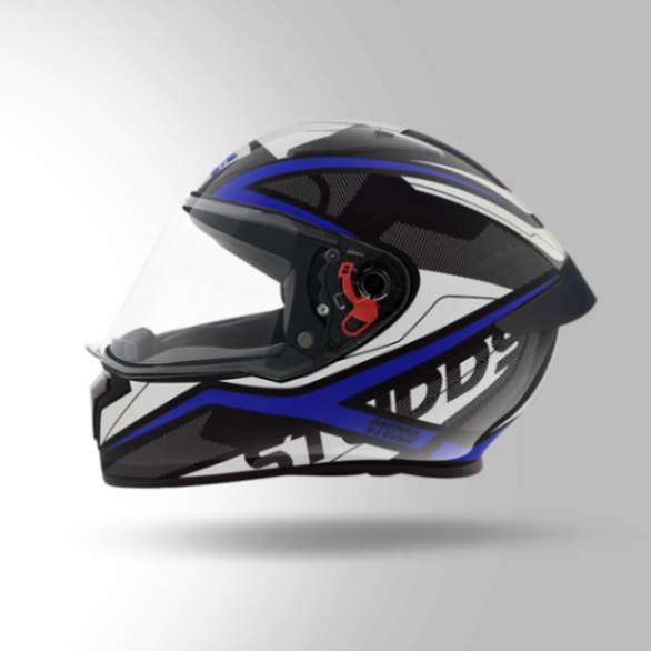 Studds Thunder D4 Decor Black & Blue With Spoiler - Full Face Helmets