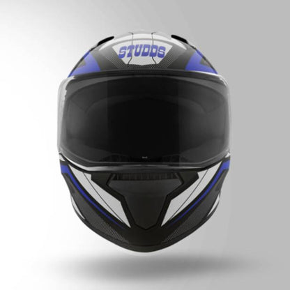 Studds Thunder D4 Decor Black & Blue With Spoiler - Full Face Helmets
