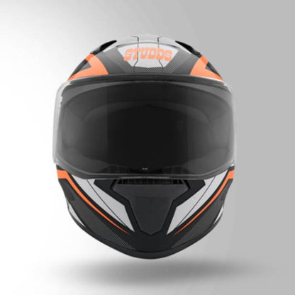 Studds Thunder D4 Decor Black & Orange With Spoiler - Full Face Helmets