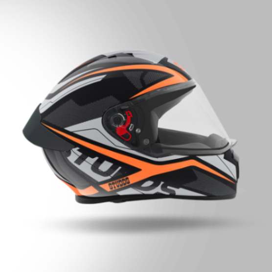 Studds Thunder D4 Decor Black & Orange With Spoiler - Full Face Helmets