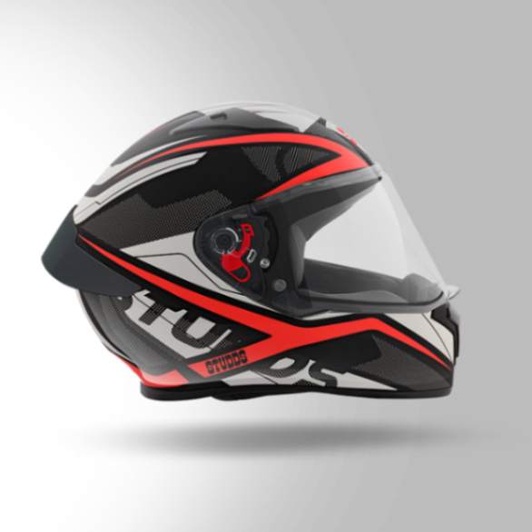 Studds Thunder D4 Decor Black & Red With Spoiler - Full Face Helmets