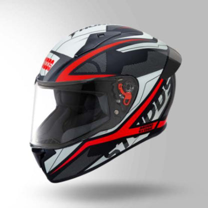 Studds Thunder D4 Decor Black & Red With Spoiler - Full Face Helmets
