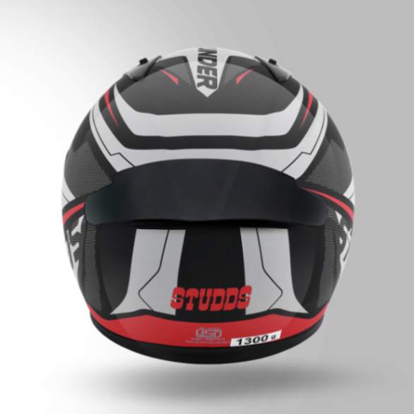 Studds Thunder D4 Decor Black & Red With Spoiler - Full Face Helmets