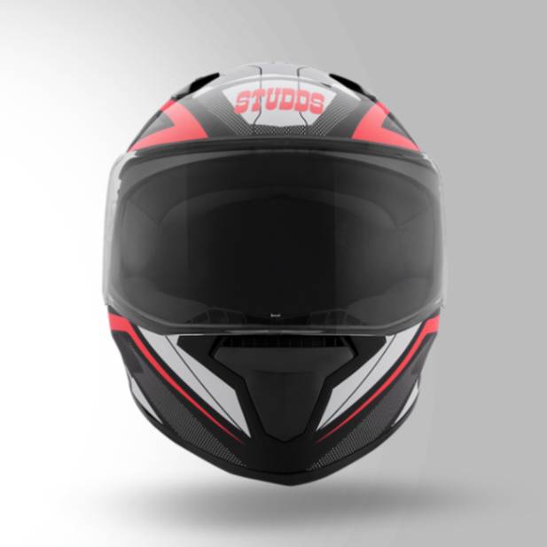 Studds Thunder D4 Decor Black & Red With Spoiler - Full Face Helmets