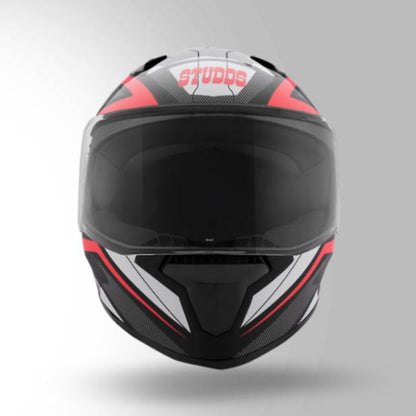 Studds Thunder D4 Decor Black & Red With Spoiler - Full Face Helmets
