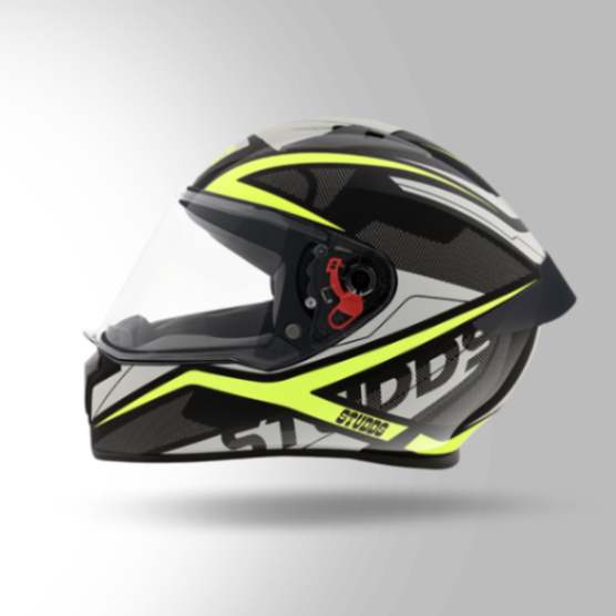 Studds Thunder D4 Decor Black & Yellow With Spoiler - Full Face Helmets
