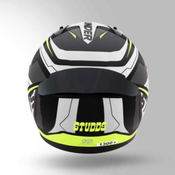 Studds Thunder D4 Decor Black & Yellow With Spoiler - Full Face Helmets