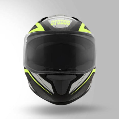 Studds Thunder D4 Decor Black & Yellow With Spoiler - Full Face Helmets