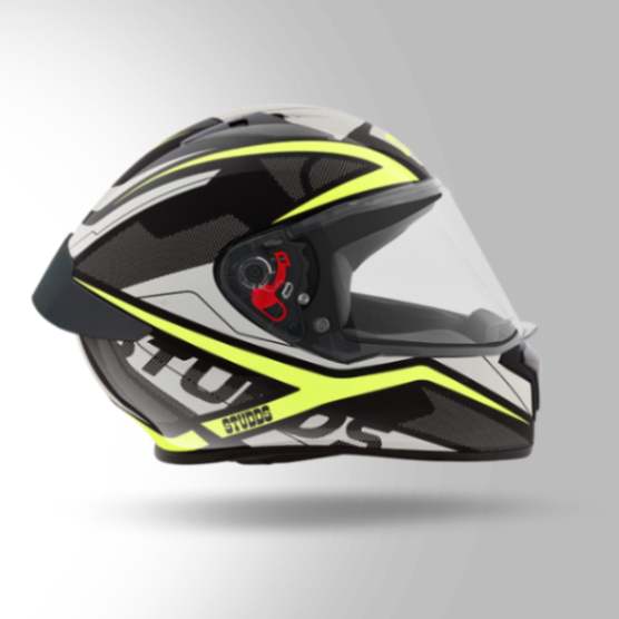 Studds Thunder D4 Decor Black & Yellow With Spoiler - Full Face Helmets